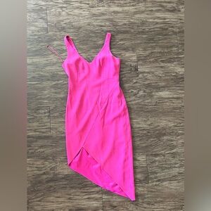 JAYGODFREY Vibrant Pink Asymmetrical Dress